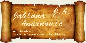 Jablana Andonović vizit kartica